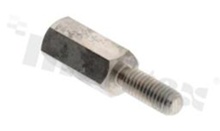 Tulejka dystansowa; mosiężna niklowana; sześciokątna; gwint wew-zew; M3; L: 10 mm; L2: 6mm; L3: 8mm; klucz: SW5