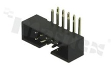 Full shrouded header for PCB; pitch 2.00mm; 10-contacts; THT; male; side entry