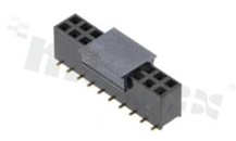 Listwa stykowa do PCB; w rastrze 2.54mm; 2x10 styków; montaż: SMD; żeńska; prosta; dwurzędowe 