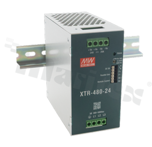 Power supply; industrial; 480W; 24V; 20A; 320-600VAC; 450-800VDC