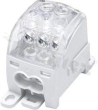 Złączka na szyne DIN; blok rozdzielczy uniwersalny;szary; jednobiegunowy; 70mm2; Al/Cu;1000V AC DC / 215A