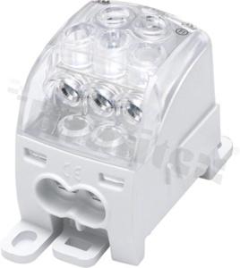 DIN rail terminal block; universal block; grey; single-pole; 70mm2; Al/Cu; 1000V AC DC/ 214A