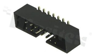 Full shrouded header for PCB; pitch 2.00mm; 14-contacts; SMD; male; top entry
