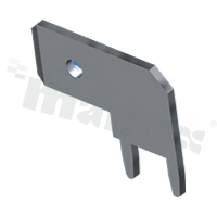Flat terminal; male; right angle; 6.4x0.81mm; THT; tinned brass