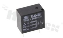 Electromagnetic relay; contact rating current 10A; coil voltage 24VDC; make contact (1A); 10A/250VAC