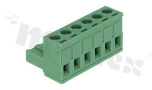 Pluggable terminal block; 5.08mm pitch; 6-ways; female; for wire 2.5mm2 (28-12AWG); wire insertion direction same as plug-in direction; p.bronze contacts; brass cage; UL 300V/15A