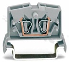 Din rail MINI terminal block; 2 contatcs; TS35; for wire 0,08-2,5mm2 (28-12 AWG); spring clamp Cage-Clamp;grey; 800V/24A