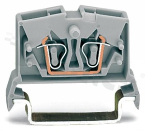 Din rail MINI terminal block; 2 contatcs; TS35; for wire 0,08-2,5mm2 (28-12 AWG); spring clamp Cage-Clamp;grey; 800V/24A