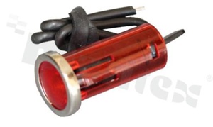 Signal lamp; 16.5mm; red; wire; LED 12VDC