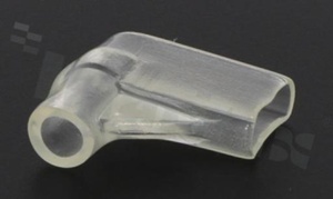 Insulation sleeve for flat connector 6.3mm; right angle; for wire OD=4.0mm;; L1=17mm;; L2= 16mm;; W=8.0mm;; transparent