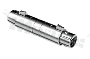 Adapter żeński/żeński; 3 stykowy; niklowany