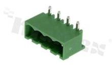 Pluggable terminal block; pitch 5.08mm; 4-ways; male; R/A pin header; closed type; UL 300V/15A