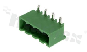 Listwa zaciskowa rozłączalna; w rastrze 5.08mm; 4-torowa; męska; kątowa; zabudowana; UL 300V/15A