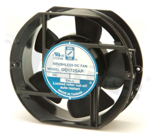 Fan; DC; 24V; 172x150x51mm; 300CFM; 3850RPM; 56dBA.