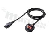 Kabel zasilający; C13; 1.8M; UK