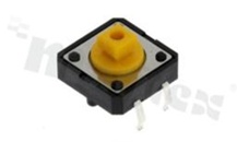 Przełącznik Tact Switch; THT; wymiary korpusu 12.0x12.0; h=7.3mm; pionowy; o sile nacisku 180gf; przycisk okrągły