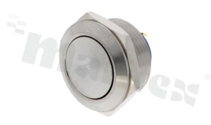 Push button switch; monostable; 19mm; solder terminal; stainless steel; IP65.