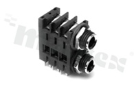 Connector: Jack 6.3mm; socket; female; ways: 3; angled 90st.; on panel mounting