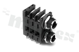 Złącze: Jack 6.3mm; gniazdo; żeńskie; tory: 3; kątowe 90st.; na panel