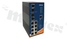 Switch przemysłowy PoE; zarządzalny; 8 portów 10/100Base-T(X) RJ45 PoE i 2 porty Gigabit Combo RJ45/SFP; temp. pracy: -40+70 st.C; zasilanie redundantne 50...57VDC; montaż na szynie DIN; gwarancja 3 miesiące; WYPRZEDAŻ