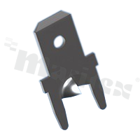 Flat terminal; male; 6.3x0.8mm; THT; tinned brass