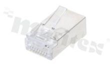 Plug RJ45; 8-contacts; for rounde cable; size 8; Au 50u”