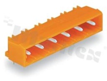Listwa zaciskowa rozłączalna; w rastrze 7.62mm; 4-torowa; męska, kątowa; pomarańczowa; 600V/10A