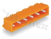 Listwa zaciskowa rozłączalna; w rastrze 7.62mm; 4-torowa; męska, kątowa; pomarańczowa; 600V/10A