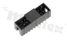 Full shrouded header for PCB; pitch 2.54mm; 16-contacts; SMD; male; top entry