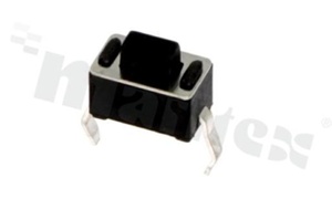 Przełącznik Tact Switch; THT; wymiary korpusu 3x6; h=5mm; pionowy; o sile nacisku 160gf; przycisk prostokątny
