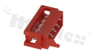 Low profile IDC connector; pitch 1.27mm; 8-contacts; male; flat cable AWG#26-#28; 1.5A 230V AC/DC