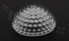 Soczewka do diod LED COB; kąt rozsyłu: 143 do 254 stopni FWHM; ilość diod: 1; rozmiar: okrąg 56mm; wysokość: 26.7mm; rodzaj materiału: silikon; sposób mocowania: klej; gniazdo