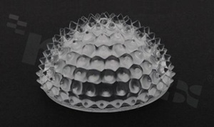 Lens for LED COB; angle: 143 to 254 degrees FWHM; Number of LEDs: 1; Dimensions: round 56mm; Height: 26.7mm; meterial: silicone; Fastening: glue; socket