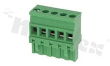 Pluggable terminal block; 5.08mm pitch; 5-ways; female; for wire 2.5mm2 (28-12AWG); wire insertion direction 90° to plug-in direction; p.bronze contacts; brass cage; UL 300V/15A