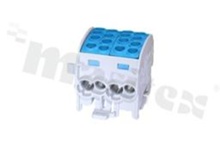 DIN rail terminal block; branch distribution block;blue; single-pole; 2x35mm2; Al/Cu; 1000V AC/DC; 428A