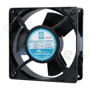 Fan; AC; 230V; 127x127x38.5mm; 65/52CFM; 2000/1600RPM; 25dBa.