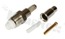 Connector; female; crimped on cable RG174