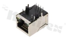Socket RJ45; 8-contacts; THT; side entry; shielded; size 8; 6u" Au