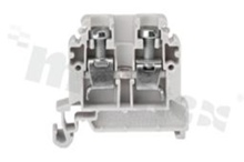 Installation terminal block; 1-level; 2-contacts; for wire 0,5-10,0mm2; screw terminal; grey; Din rail; 690V/57A