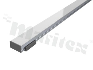 NPROFILE2 Standard Flat, aluminium 6063-T5; sandblasted, anodized, silver, dimensions w=17,3mm, h=9mm, l= 2000mm, RoHS