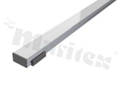 Profil aluminiowy typu Standard Flat, aluminium 6063-T5; anodowany, piaskowany, srebrny, dł. 2 m, głeb. x szer. 9 mm x 17,30 mm, RoHS