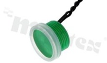 Piezoelectric switch; monostable; 16mm; cable; green aluminium; IP69K.