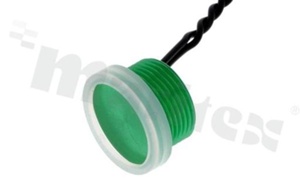 Piezoelectric switch; monostable; 16mm; cable; green aluminium; IP69K.