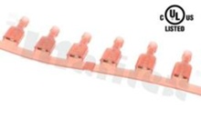 Flat connector; female; 6.3mm; 0.8mm; for wire AWG22-16(0.5-1.5mm2 wire); brass; insulation full; Imax= 15A