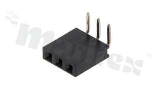 Pin Header; pitch 2.54mm; 1x3 pins; assembly: THT; female; angled; single row