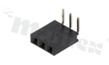 Listwa stykowa do PCB; w rastrze 2.54mm; 1x3 styków; montaż: THT; żeńska; kątowa; jednorzędowe