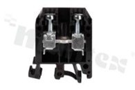 Installation terminal block; 1-level; 2-contacts; for wire 0,5-10,0mm2; screw terminal; black; Din rail; 1000V/57A