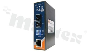 Ethernet to fiber media converter; multi-mode; SC; 2km; 1310nm; operating temperature -40+70 deg.C; DIN rail mountable