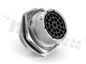 Amphenol Eco-Mate RM; gniazdo 23-stykowe; żeńskie; 13A; rozmiar obudowy 18; rozmiar kontaktu: 16; kontakty kupowane oddzielnie; IP67