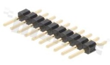Pin Header 1x10 pins, pitch 2.54mm, angled, THT